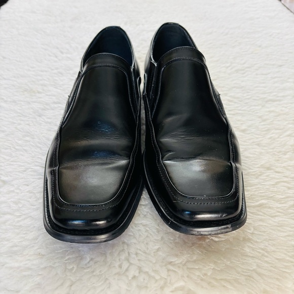Stacy Adams Black Leather Slides On Dress Shoes size 11 W - Picture 6 of 11